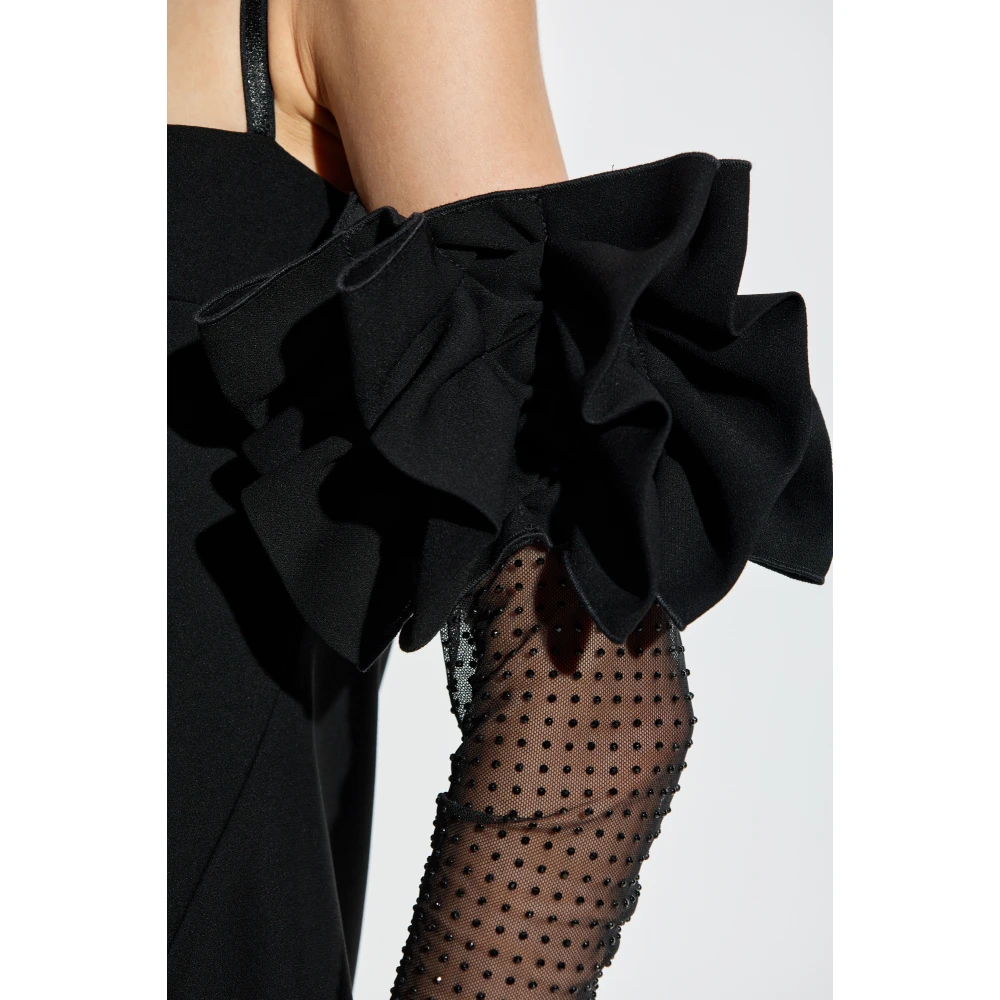 Versace Jeans Couture Jurk met decoratieve mouwen Black Dames