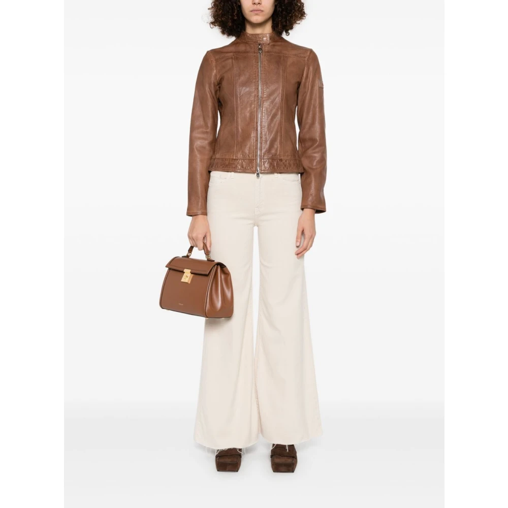 Peuterey Bruine Ritsjas Logo Patch Brown Dames