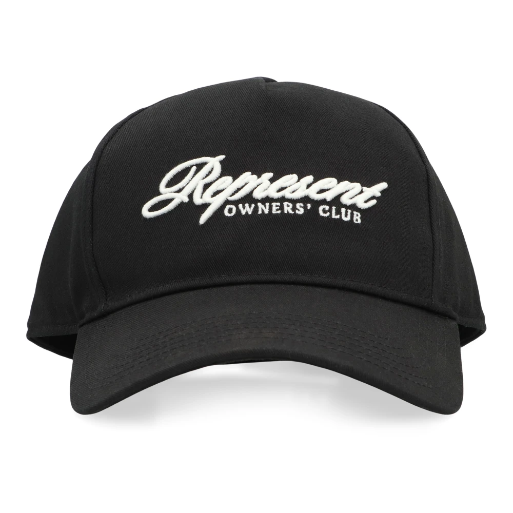 Represent Men's Black Hats & Caps, One Size, Owners Club Script Cap