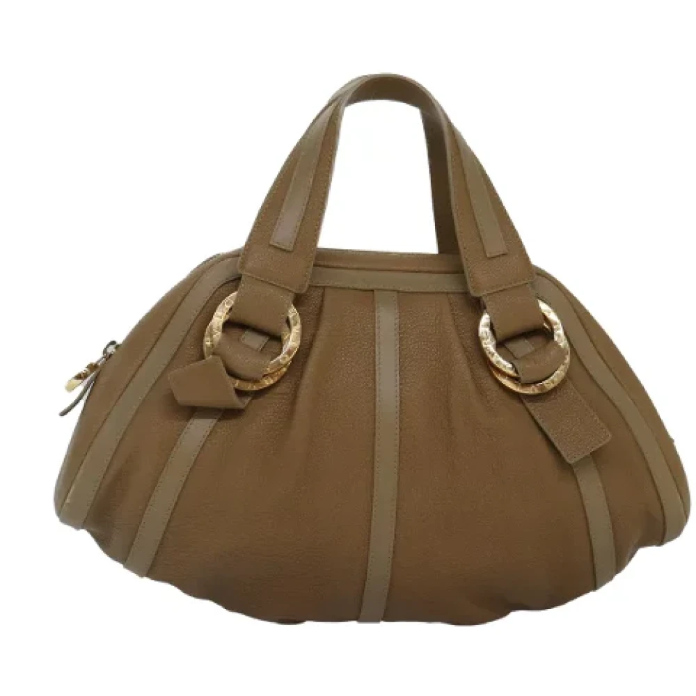 Bvlgari Vintage Pre-owned Leather handbags Brown Dames