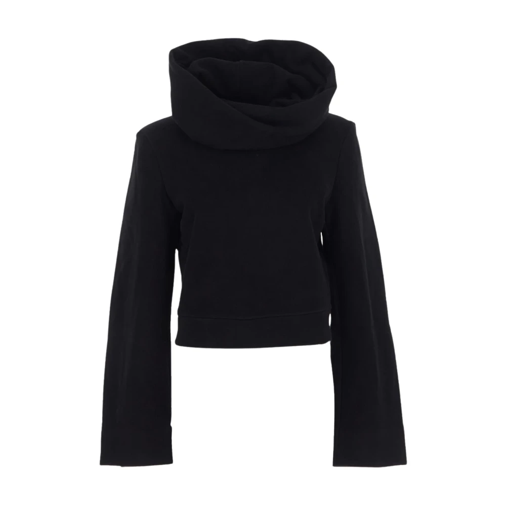 Saint Laurent Zwarte katoenen sweatshirt met lange mouwen Black Dames