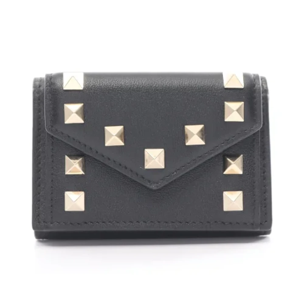 Valentino Vintage Pre-owned Leather wallets Black Dames