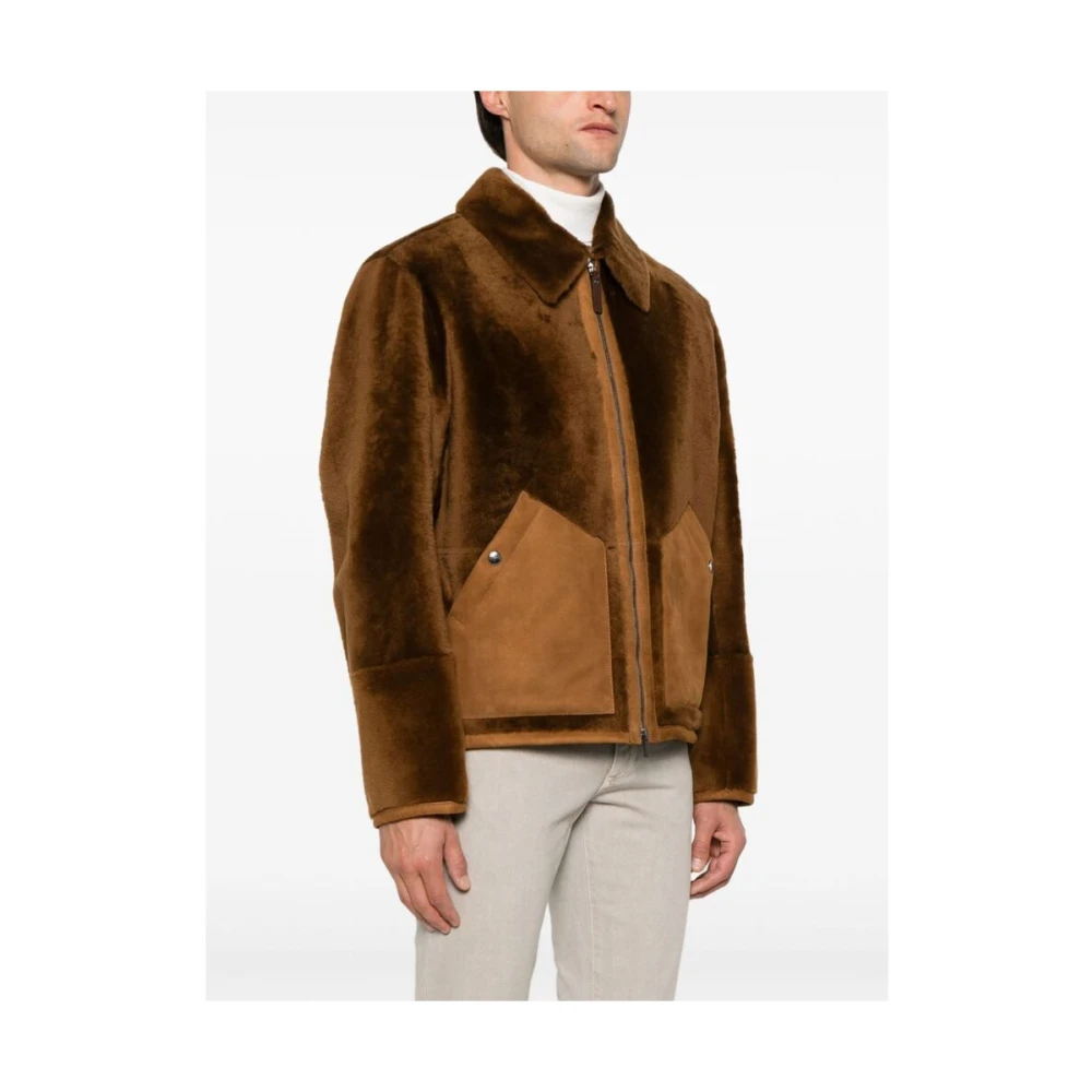 Canali Kameelbruine lamsvacht jas Brown Heren
