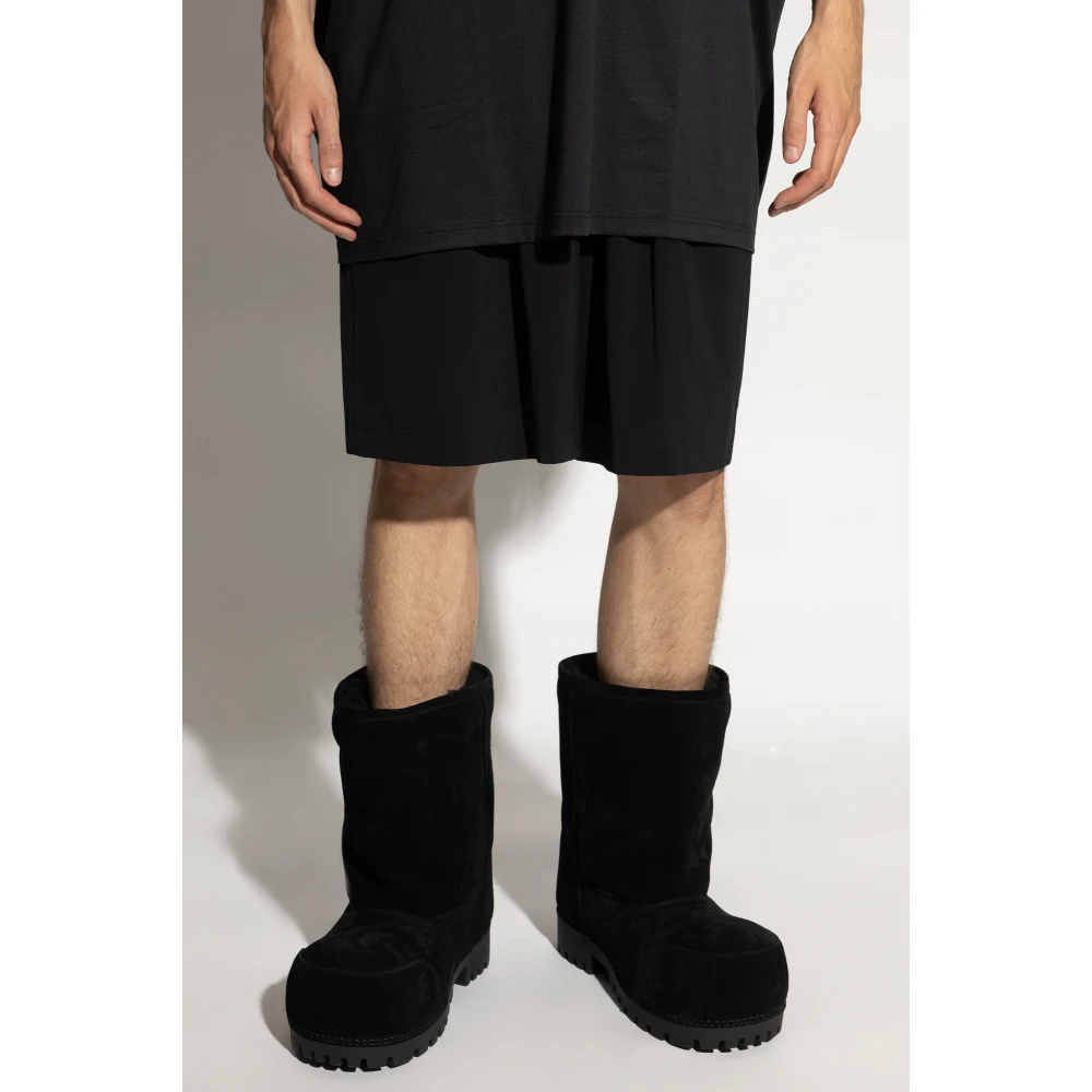 Balenciaga Shorts met bedrukt logo Black Heren