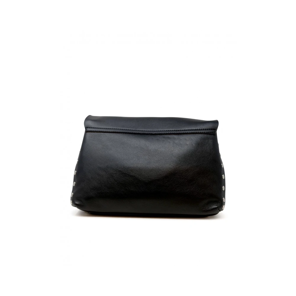 Zanellato Zwarte Schoudertas Postina Piuma Ketting Black Dames