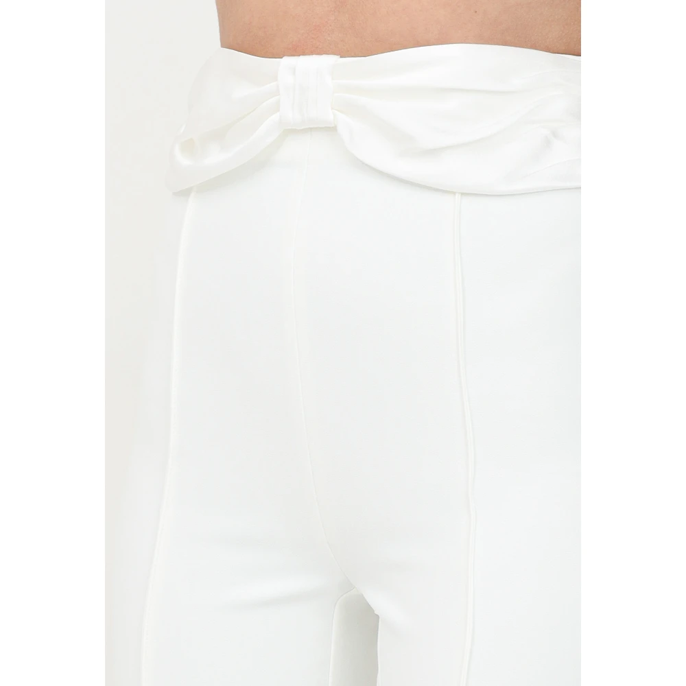 Elisabetta Franchi Ivoor Elegant High-Waisted Palazzo Broek White Dames