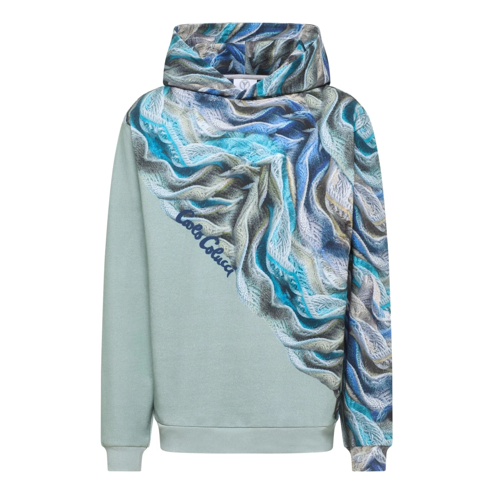 Carlo Colucci Men's Blue Minimalist Knit Hoodie - Hoodies - 2XL - Sweatshirts & Hoodies