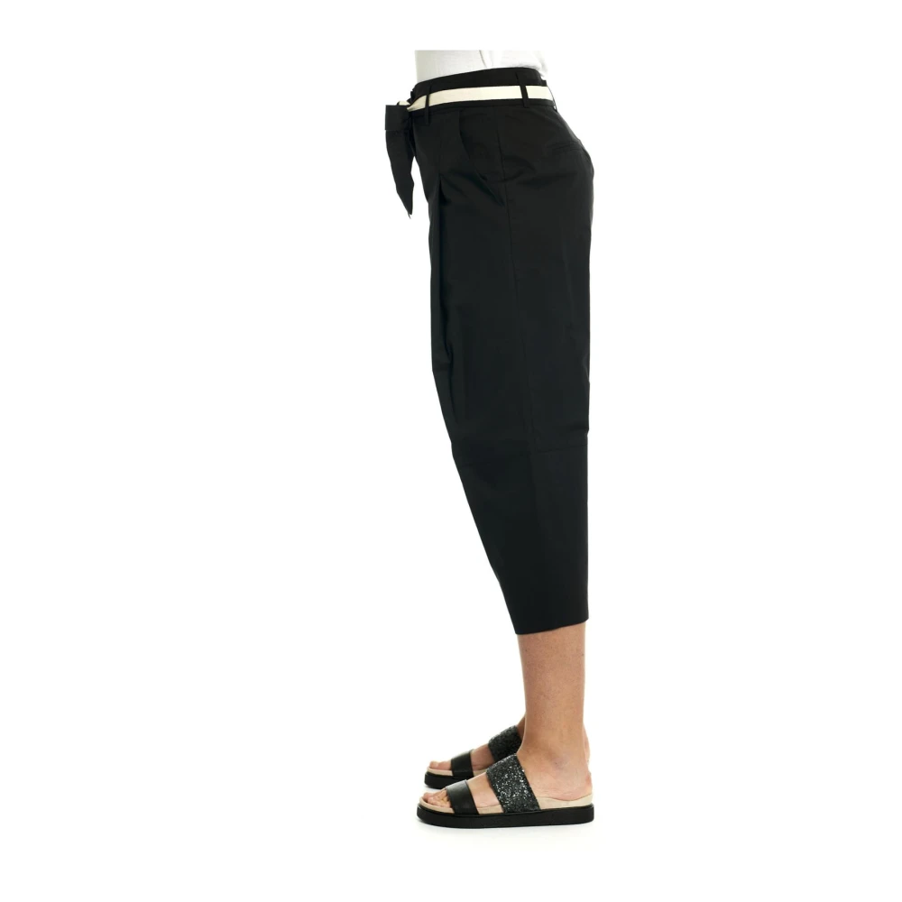 Manila Grace Broek met plooien Black Dames