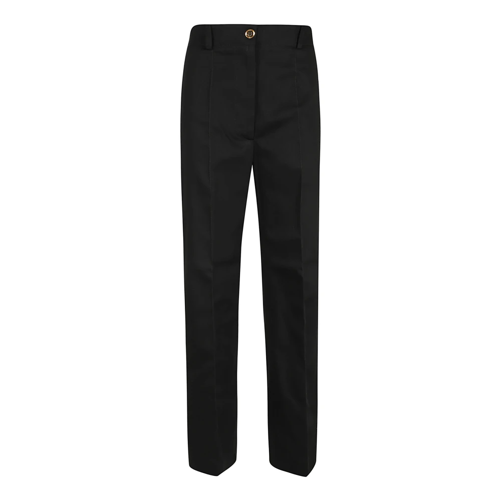 Patou Zwarte Essentiële Katoenen Broek Black Dames