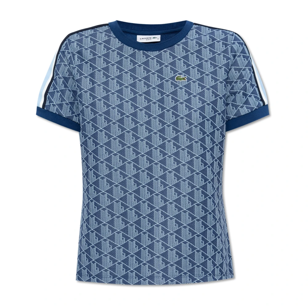 Lacoste T-shirt met monogram Blue Dames