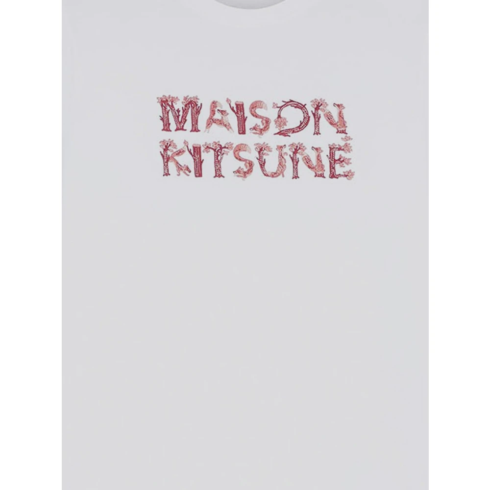 Maison Kitsuné Katoenen Logo T-Shirt White Dames