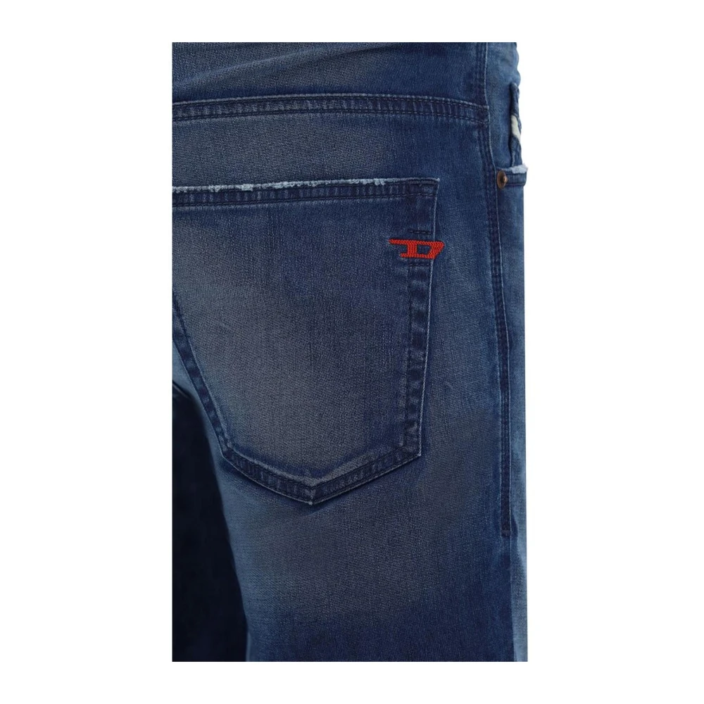Diesel Shorts met geborduurd logo en elastische tailleband Blue Heren