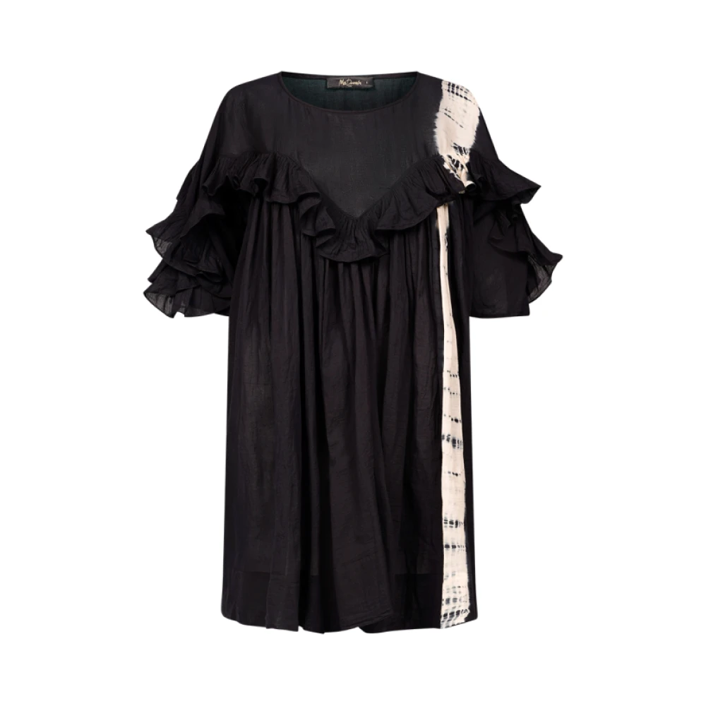 Mes Demoiselles Zwarte Katoenen Tie and Dye Jurk Black Dames
