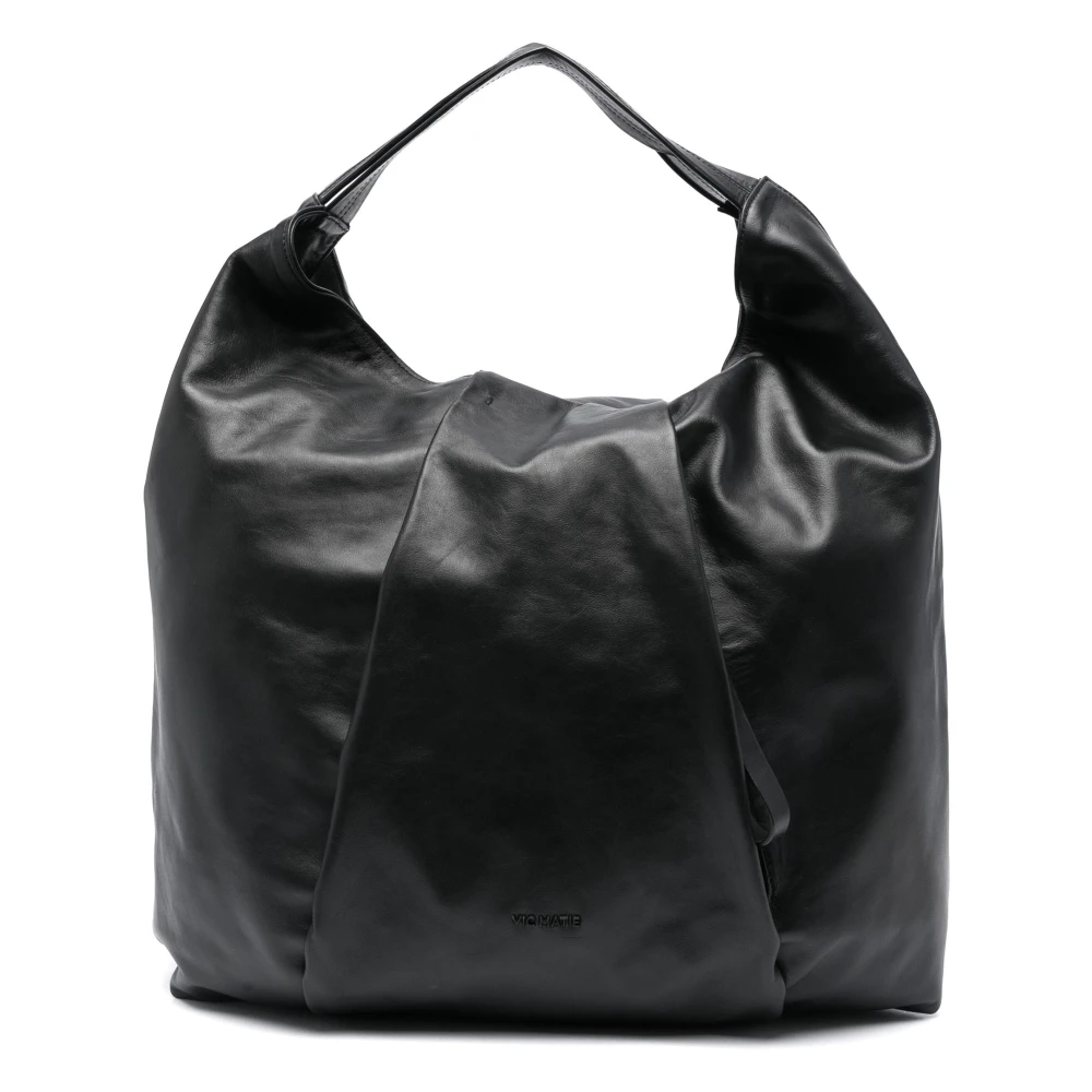 Svart skinn tote bag