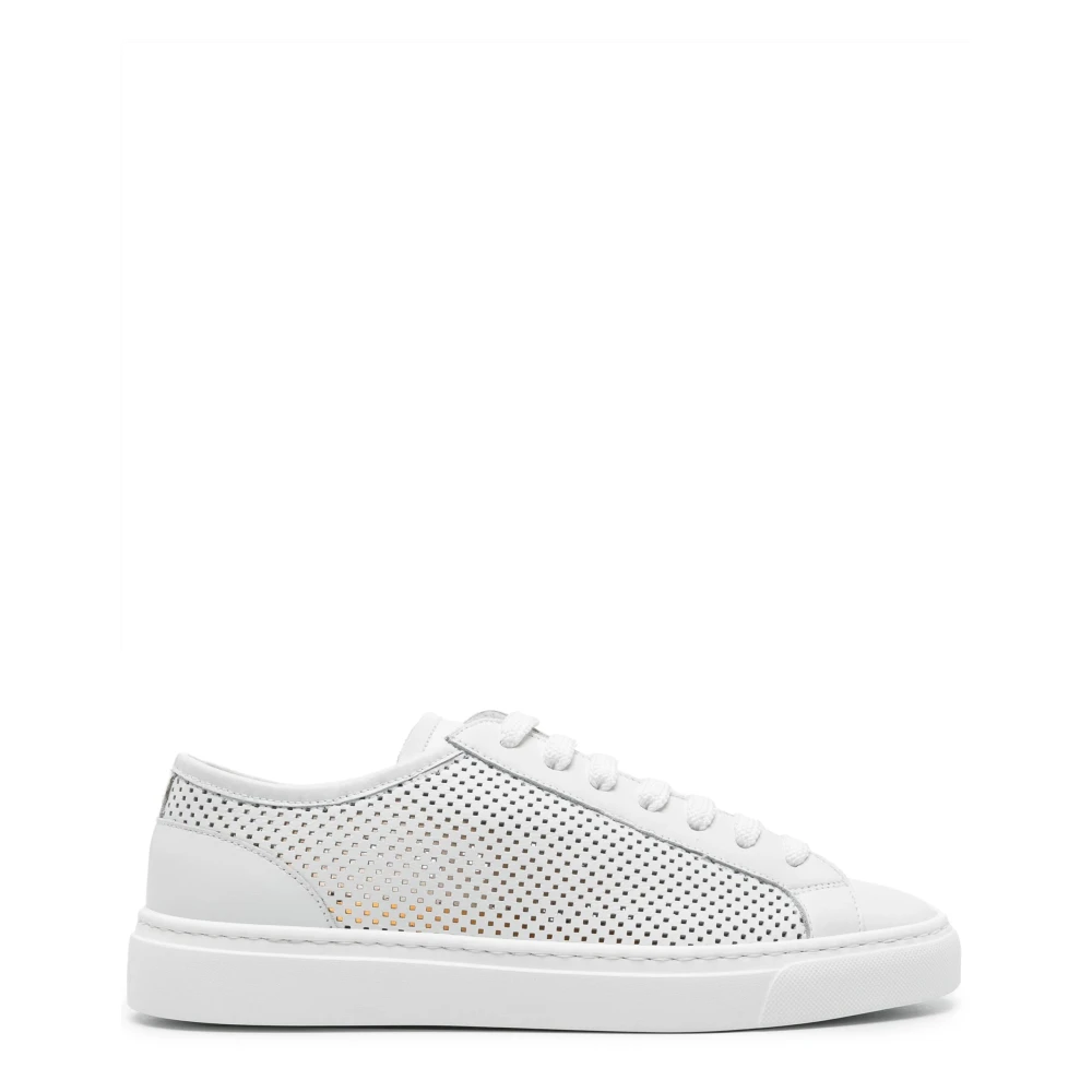 Doucal’s Leren Casual Trainers Sneakers Dames Schoenen Beige