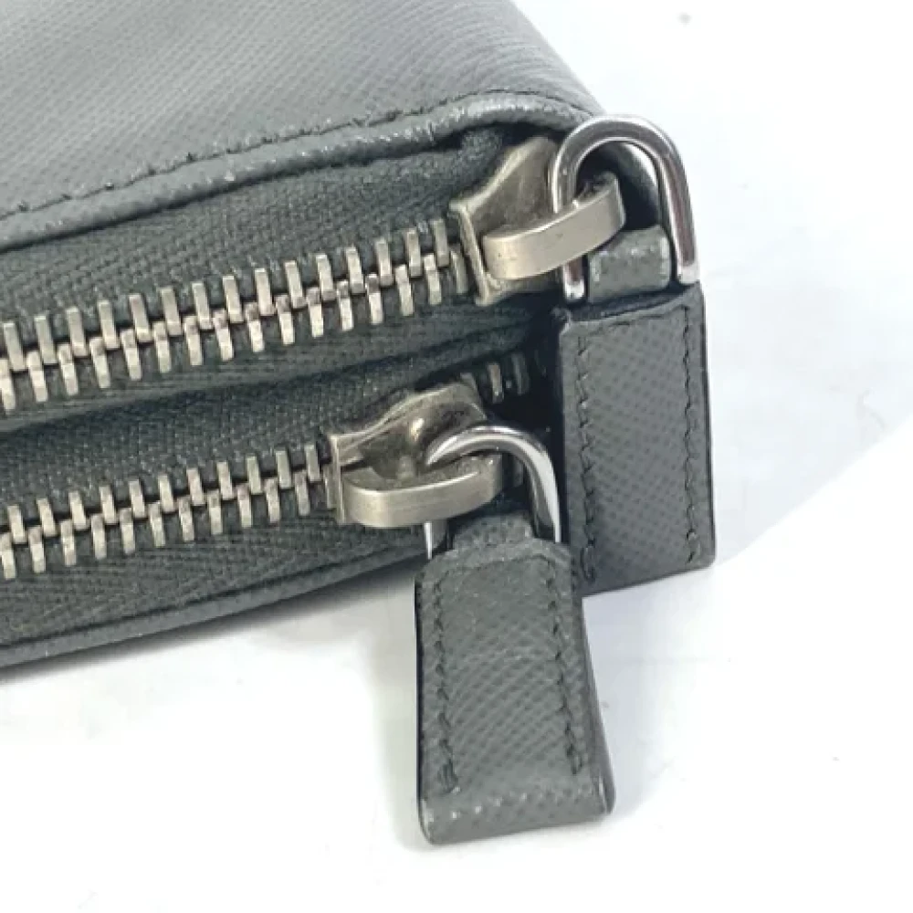Prada Vintage Pre-owned Leather wallets Gray Dames