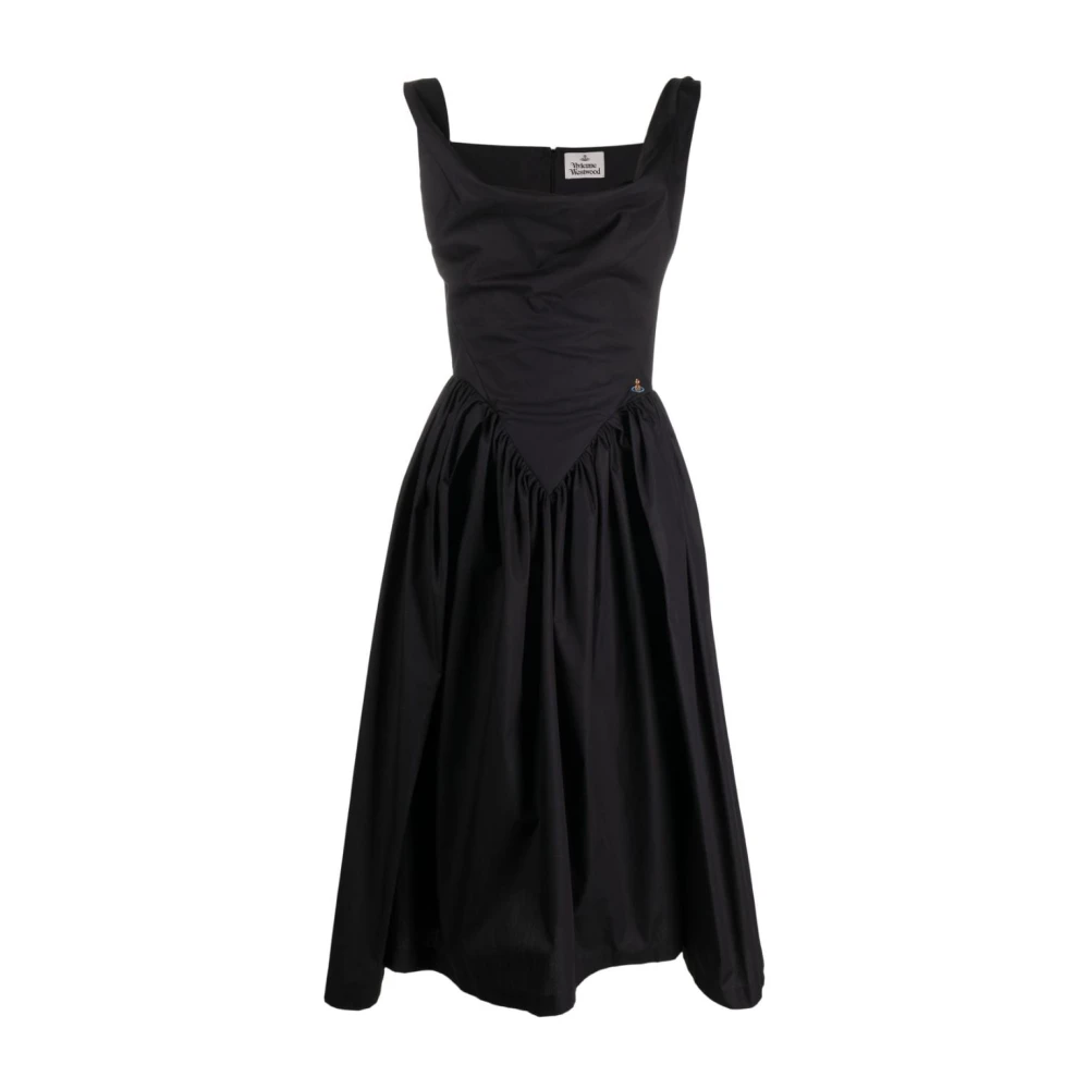 Vivienne Westwood Zwarte Cowl Neck Korset Jurk Black Dames