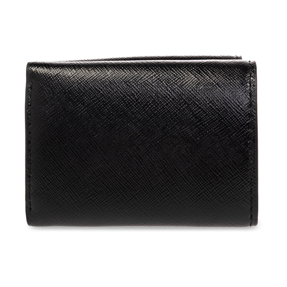 Marc Jacobs Leren portemonnee met logo Black Dames