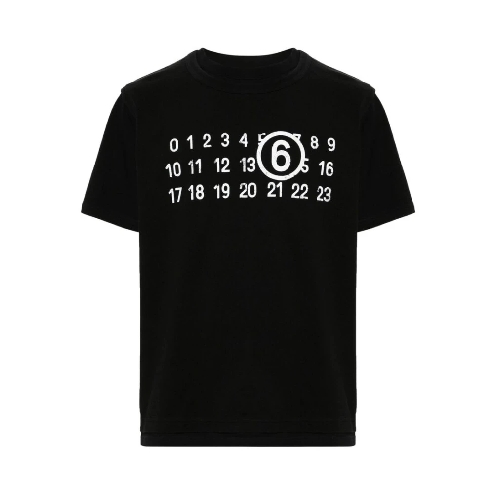MM6 Maison Margiela Zwart Katoenen Jersey T-Shirt Black Heren