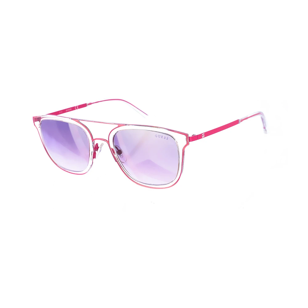 Guess Transparant-Roze Ovale Zonnebril met Violet Verloopglazen Pink Dames