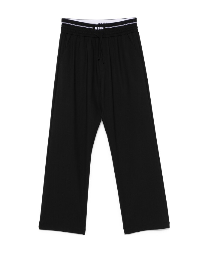 pantalon-large-en-laine-avec-logo