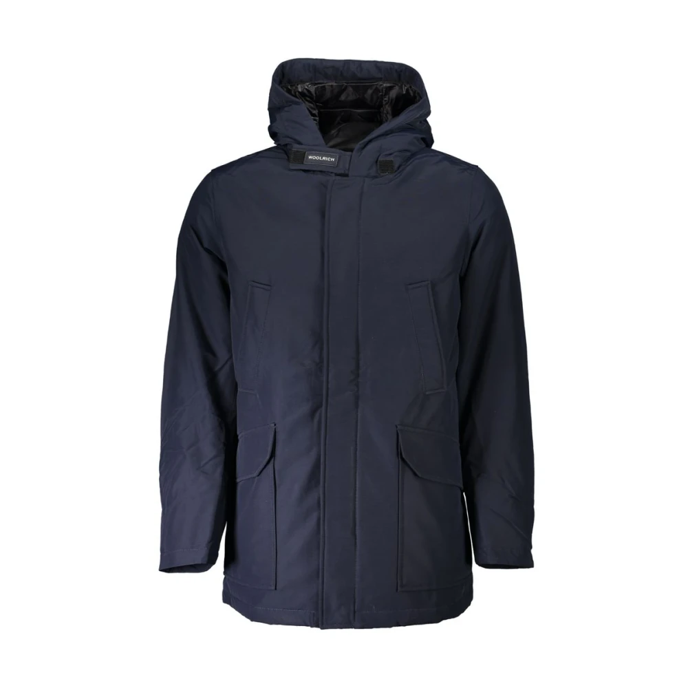 Woolrich Blauwe Katoenen Parka met Capuchon Blue Heren