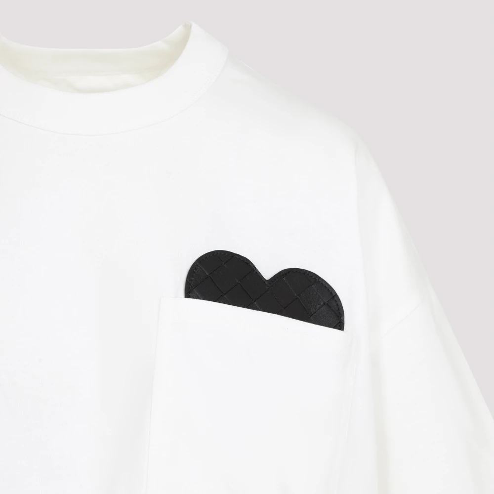 Bottega Veneta Hart Leren T-Shirt White Dames