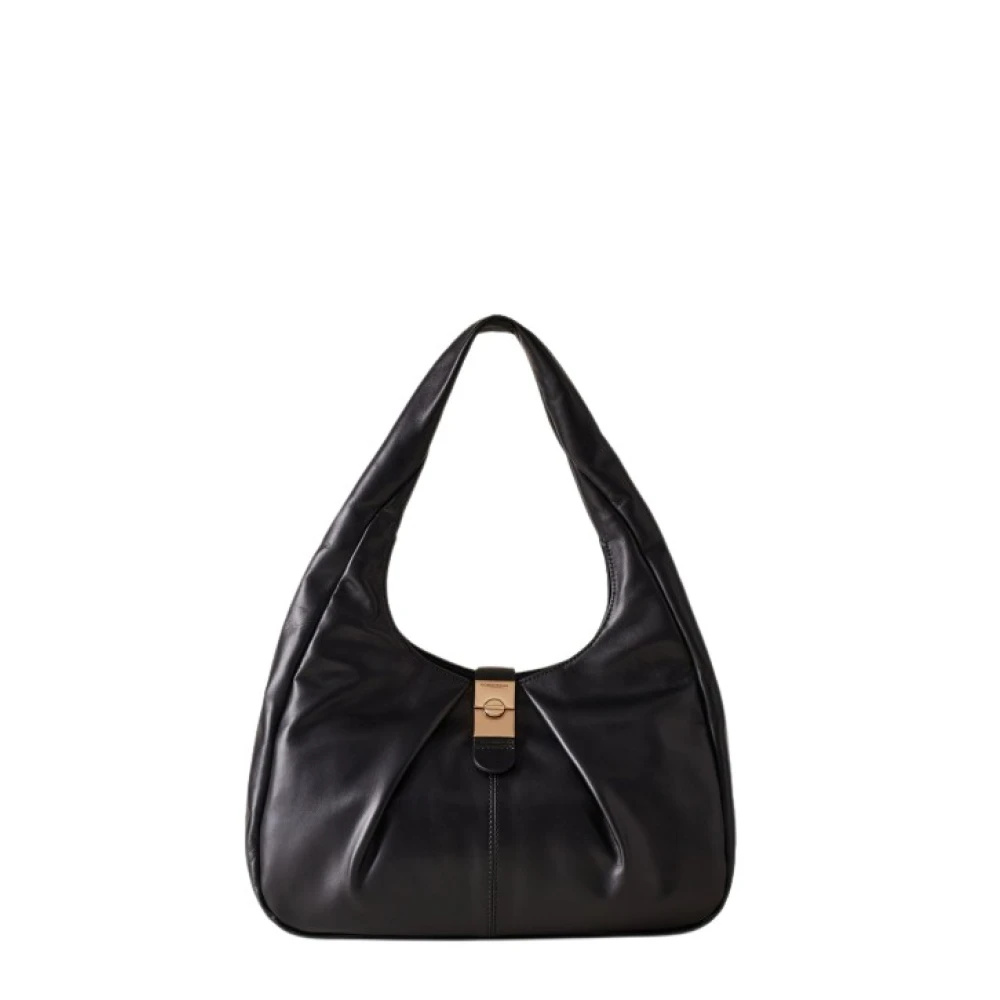 Borbonese Medium Nappa Hobo Tas Cortina Collectie Black Dames