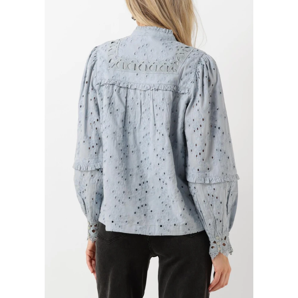Y.A.S Blauwe Blouse met Lange Mouwen Blue Dames