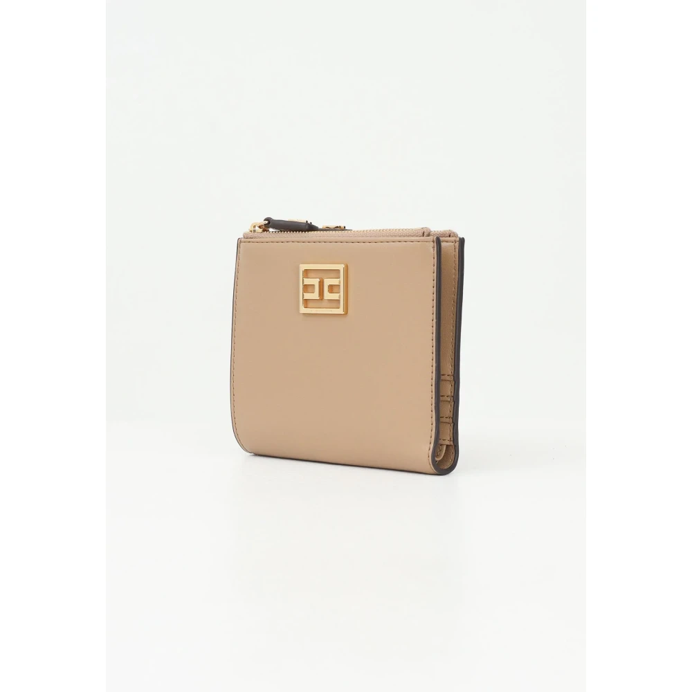 Elisabetta Franchi Bruine Bifold Portemonnee met Ritssluiting Brown Dames