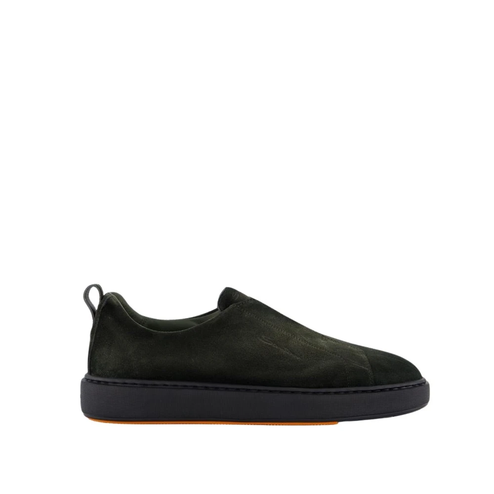 Santoni Victor Sneaker Nubuck Heren Schoenen Groen