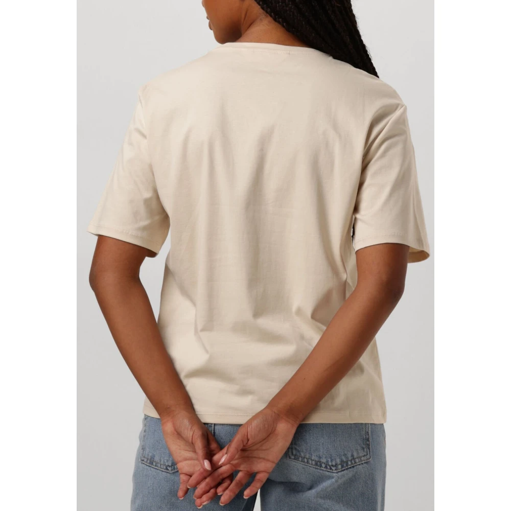 moss copenhagen Icon Tee Beige Casual-Chic T-shirt Beige Dames