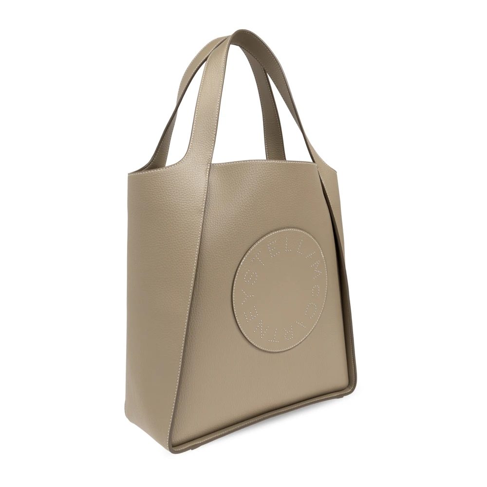 Stella Mccartney Vegan leren shopper tas Logo Beige Dames