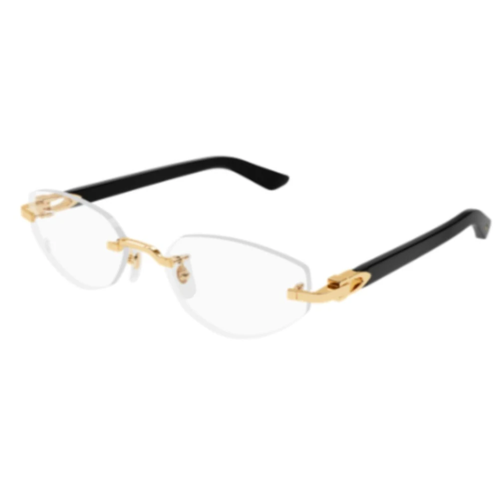 Cartier Yellow Glasses, Unisex, 55 Mm, Cat Eye Optical Frame