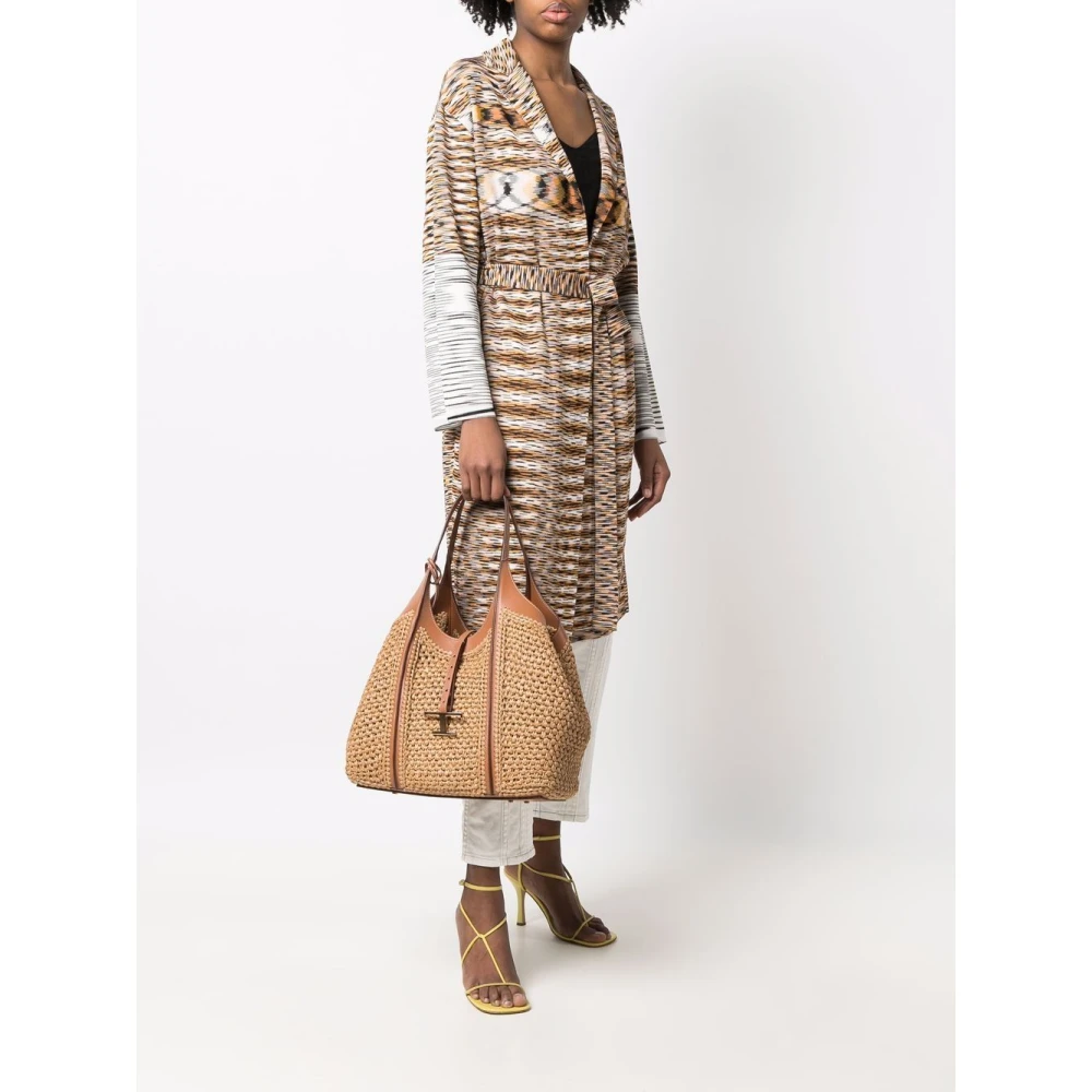 TOD'S Gehaakte Winkel Tassen Hanger Medium Beige Dames