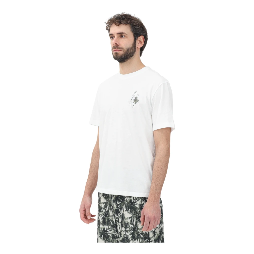Armani Exchange Minimalistische Tropische T-shirt Beige Heren