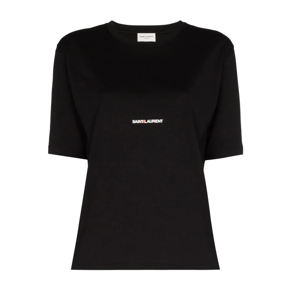 Saint Laurent Noir Crew Neck T-Shirt Black Dames