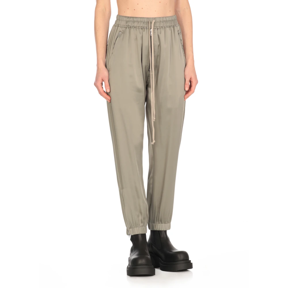 Rick Owens Groene Viscose Blend Elastische Taille Broek Green Dames