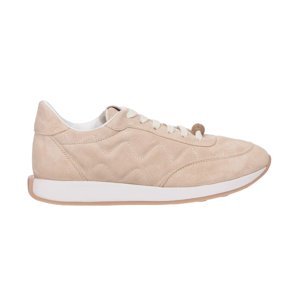 Fabiana Filippi Running in camoscio trapuntato Dames Schoenen Beige