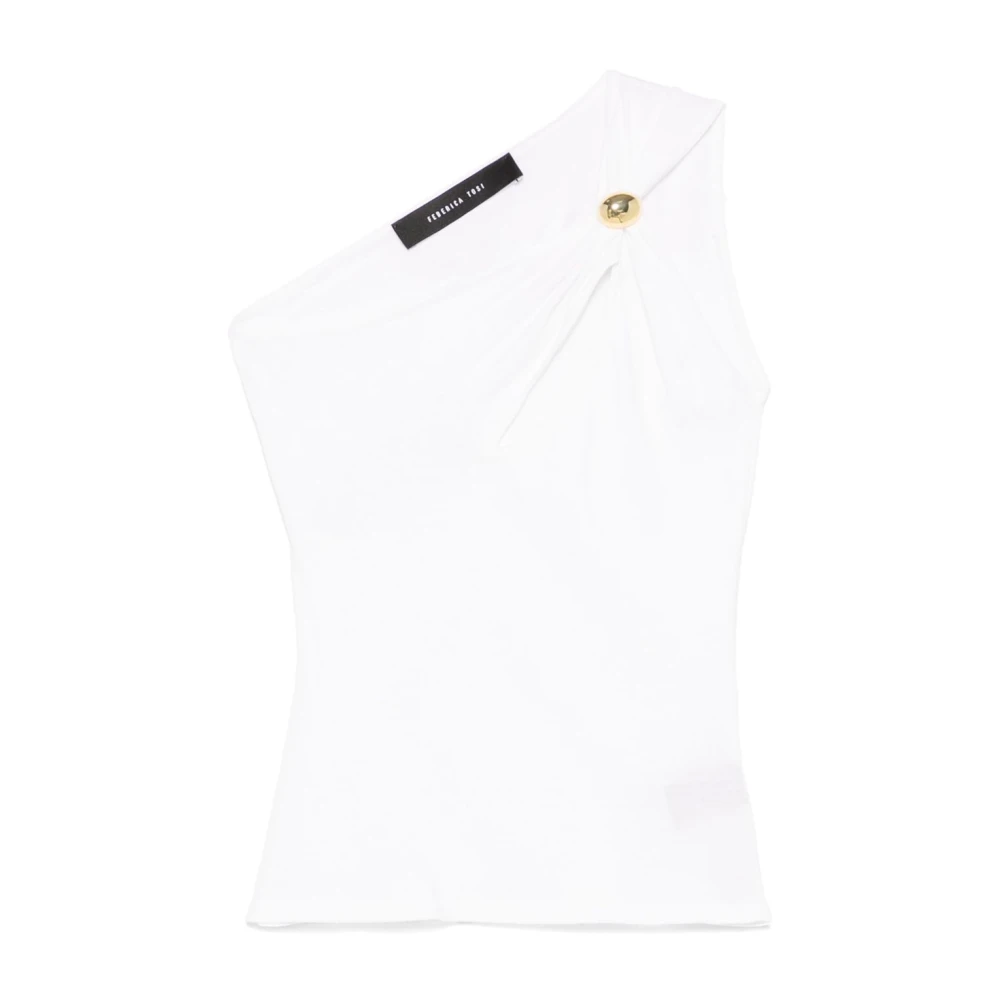 Federica Tosi Witte One Shoulder Top Stijlvol Ontwerp White Dames