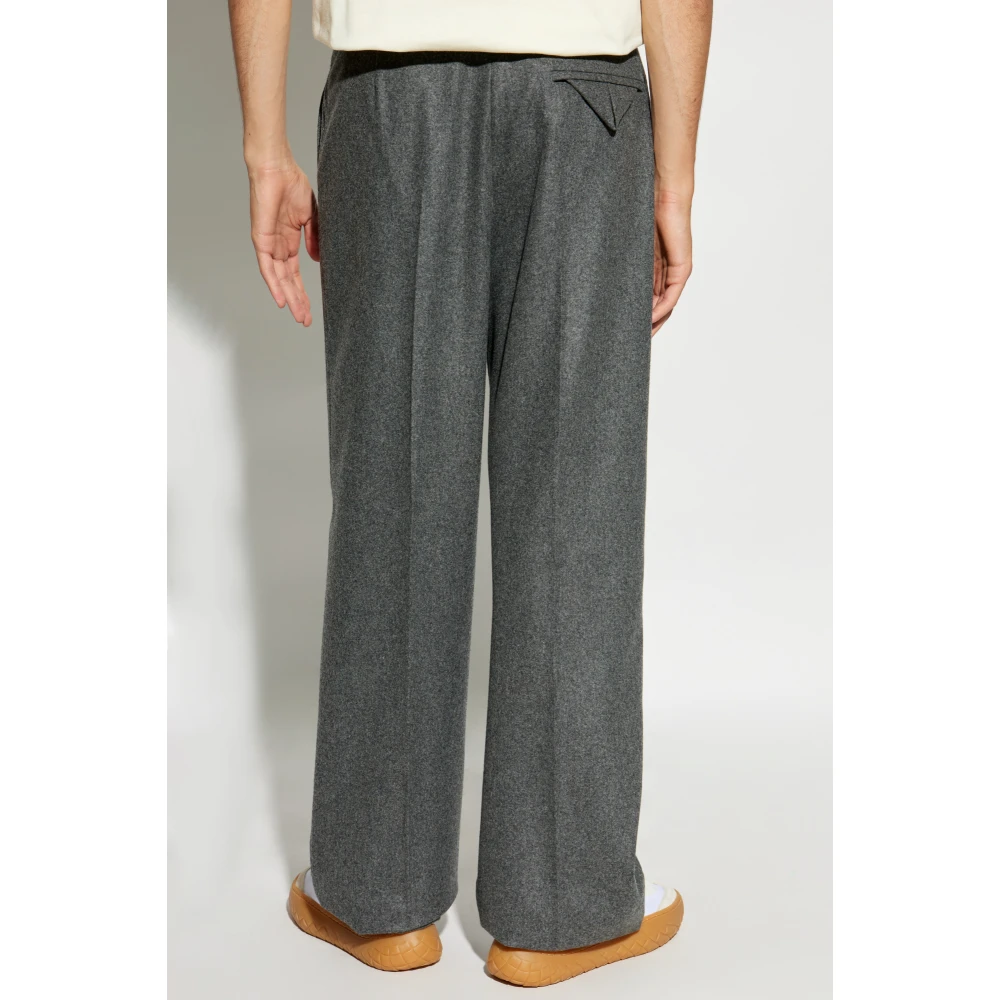 Bottega Veneta Wollen gekreukte broek Gray Heren