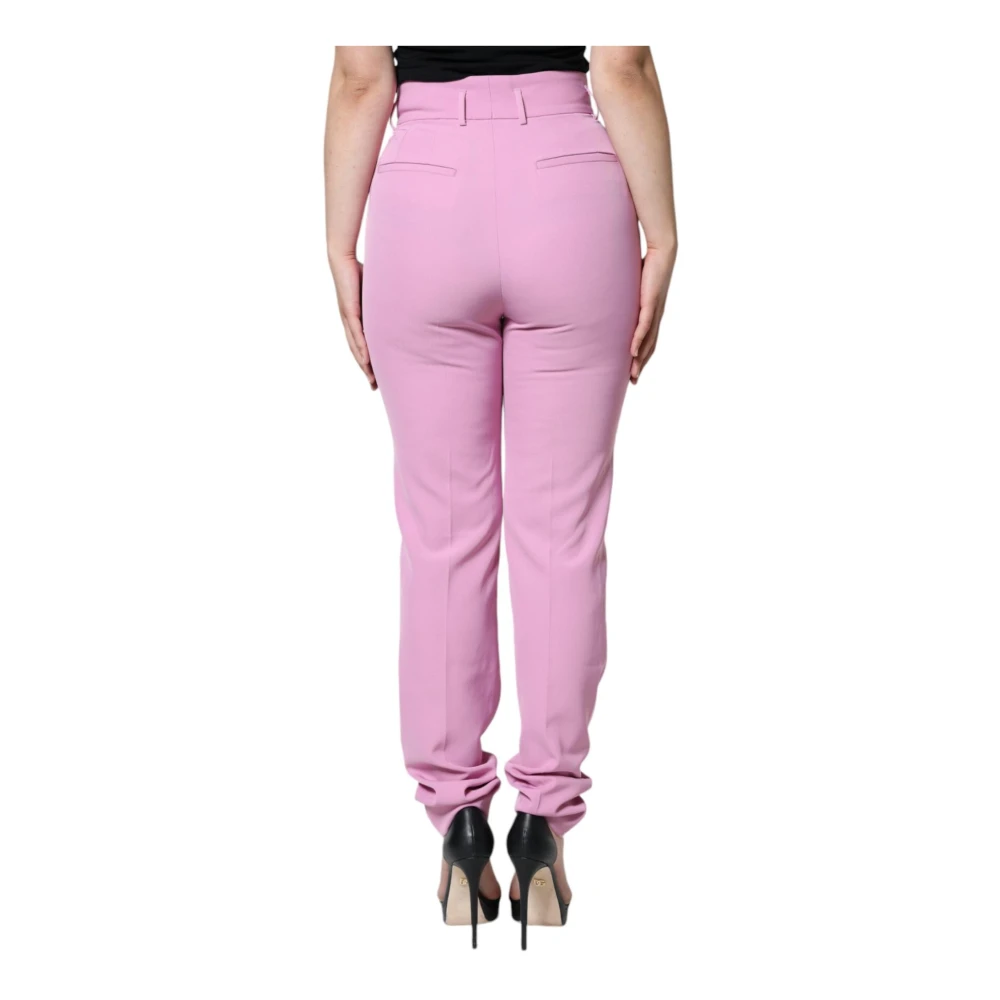 Dolce & Gabbana Roze High Waist Tapered Broek Pink Dames