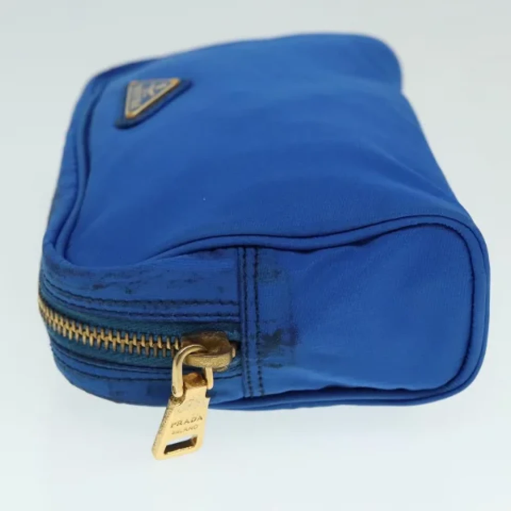 Prada Vintage Pre-owned Leather pouches Blue Dames