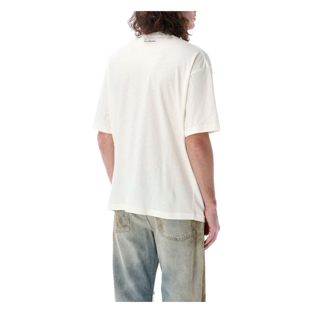 Acne Studios Wit Bedrukt T-shirt Hart Logo White Heren