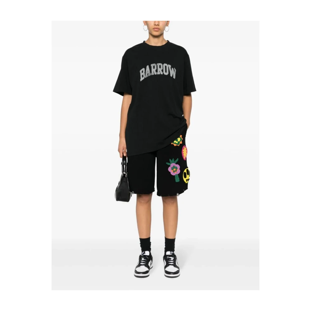 Barrow Zwarte Gebreide Shorts Black Heren