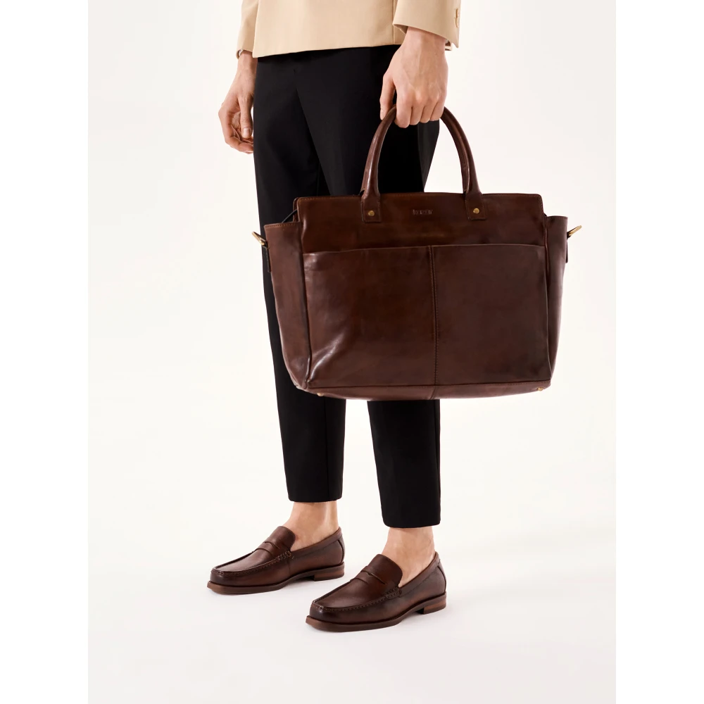 Kazar Elegante zakelijke stijl heren leren tas Brown Heren
