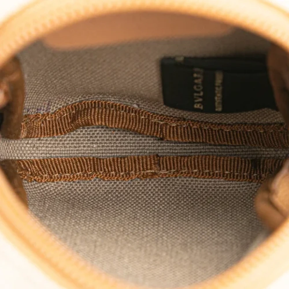 Bvlgari Vintage Pre-owned Leather pouches Beige Dames