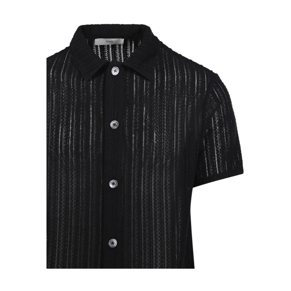 Dunst Zwart Gestreept Gehaakt Shirt Black Heren