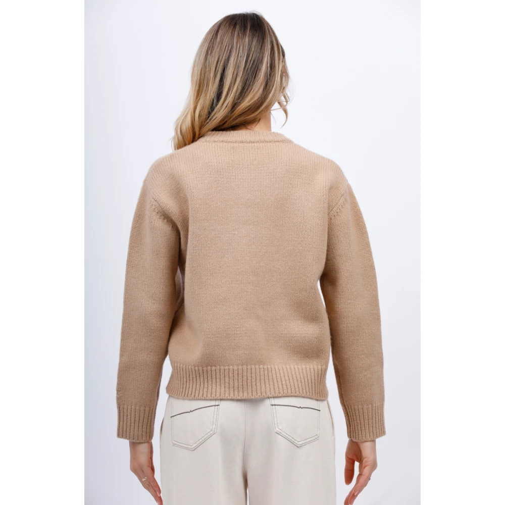 MC2 Saint Barth Chique Ronde Hals Trui Beige Dames
