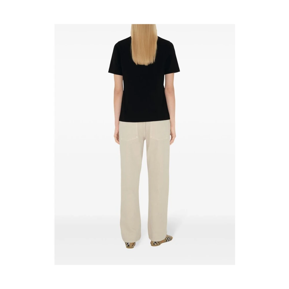 Burberry Zwart Jersey Crew Neck T-shirt Black Dames
